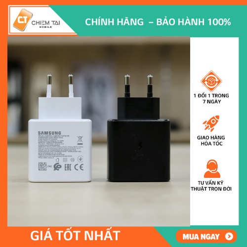 Cốc sạc nhanh Type-C Samsung EP-TA845 45W bóc máy