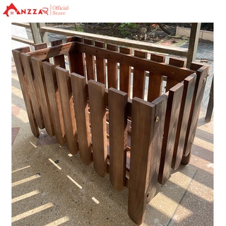 Chậu gỗ trồng cây Anzzar hình chữ nhật D60cmxR30cmxC40cm, gỗ thông nhập khẩu chịu nước CG-03