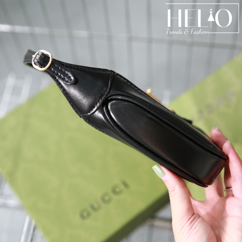 Túi kẹp nách Guc.ci Jackie 1965 mini super _ Trắng/ Hồng/ Đen _ HE399