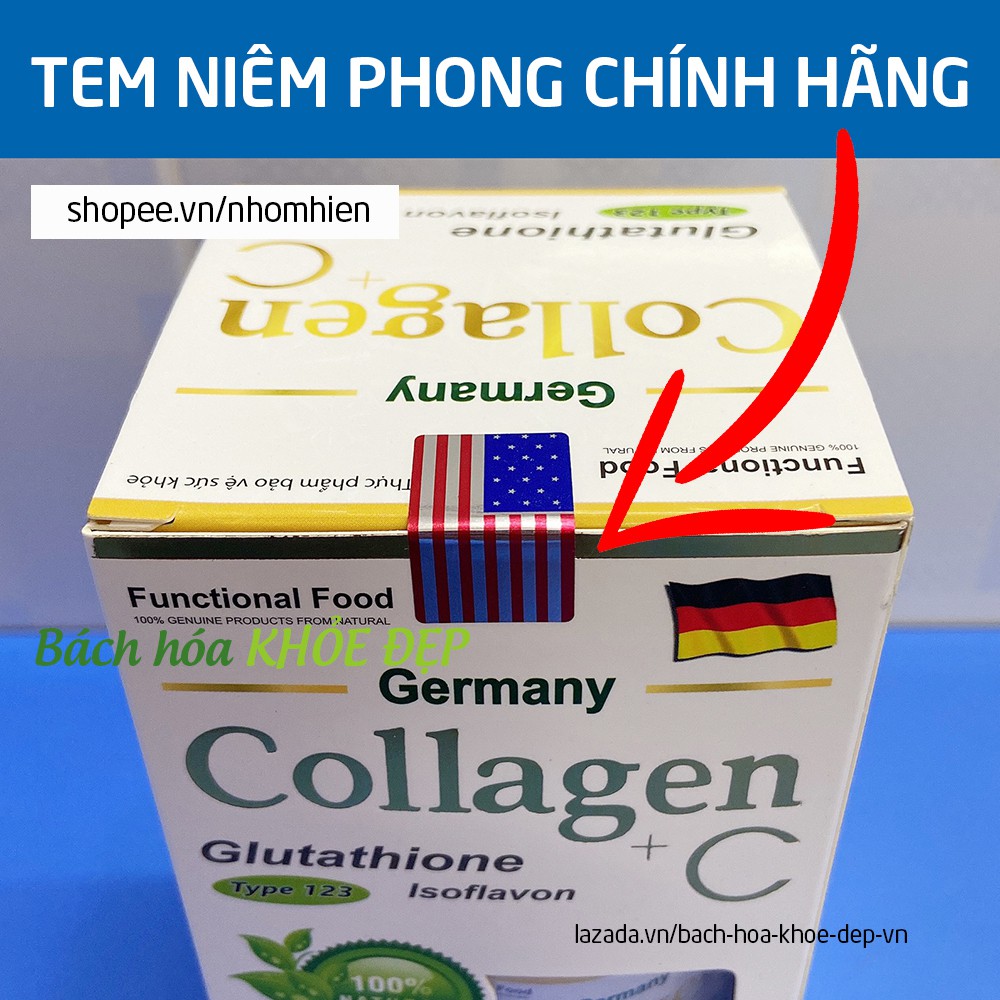 Viên uống đẹp da Collagen +C bổ sung Vitamin A E C giảm nám sạm da Hộp 60 viên | BigBuy360 - bigbuy360.vn