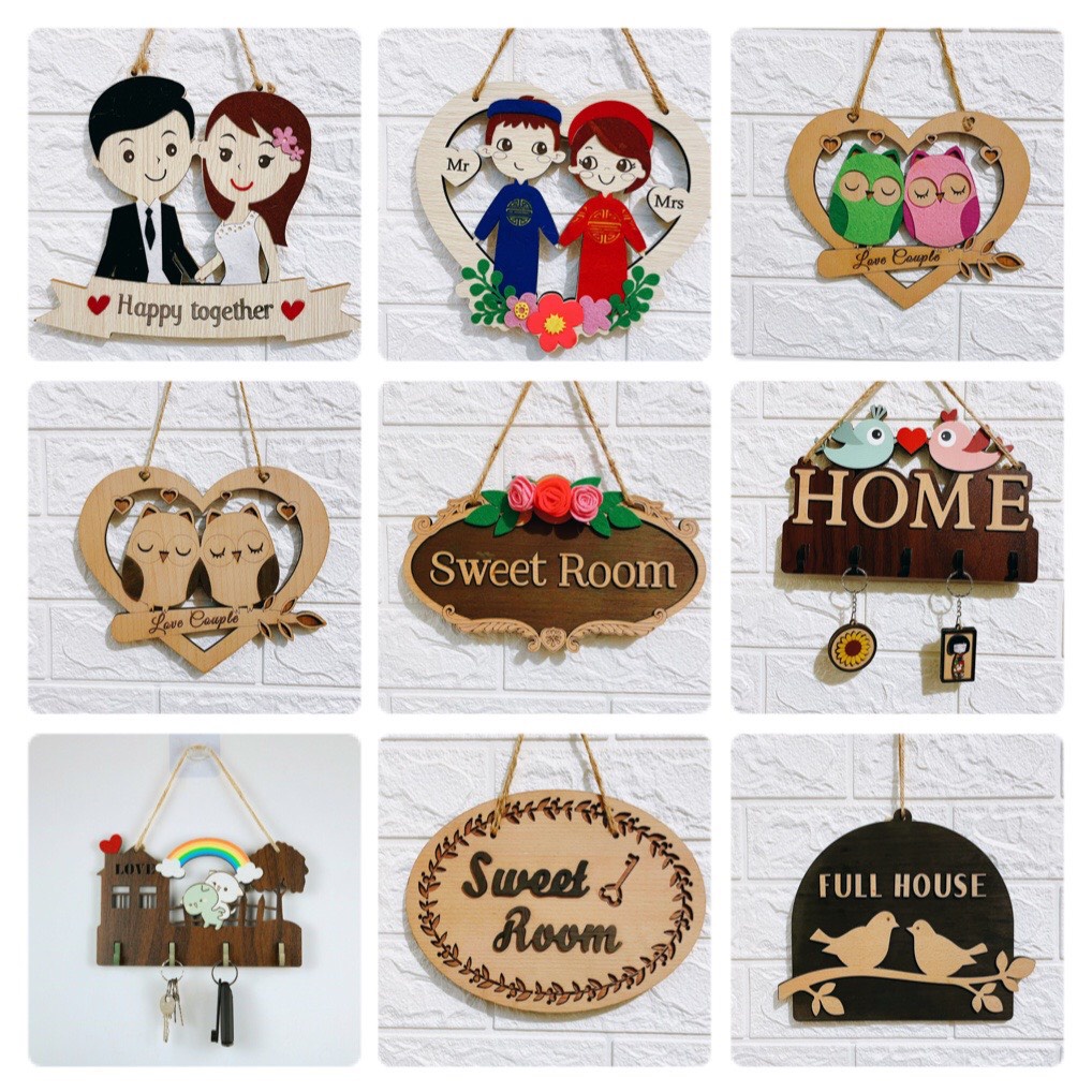 Bảng gỗ trang trí, décor, treo tường OHAY – Cặp đôi, Wedding – Tổng hợp