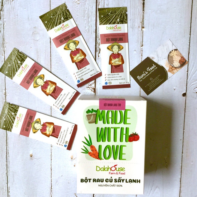 Bột rau củ nguyên chất sấy lạnh DALAHOUSE, giữ nguyên hàm lượng dinh dưỡng, gói nhỏ 10g | BigBuy360 - bigbuy360.vn