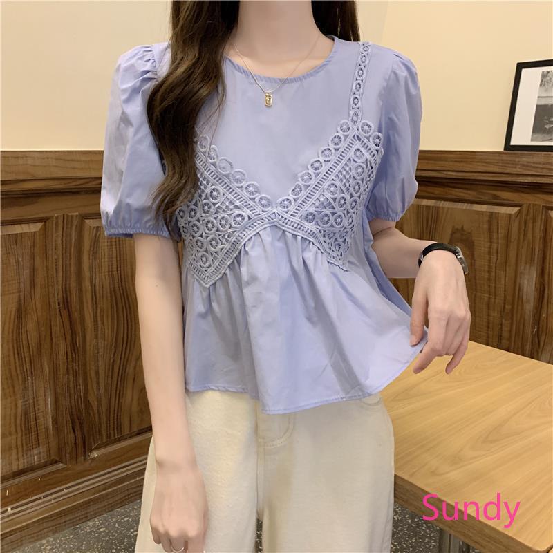 Plus Áo Sơ Mi Tay Ngắn Dáng Rộng Thiết Kế Ngọt Ngào Cho Nữ Sinh