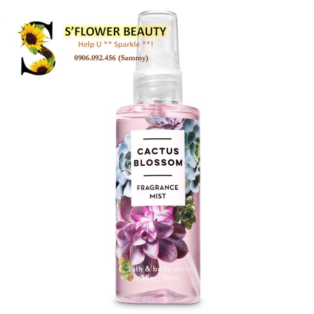 [Auth] Sản Phẩm Tắm Dưỡng Xịt Thơm Toàn Thân Lưu Hương Mịn Da Bath & Body Works Body Care - Cactus Blossom