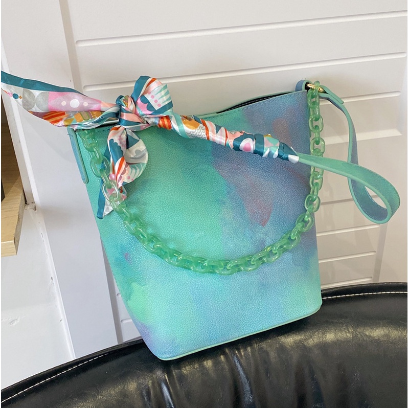 Túi Đeo JASMIN NOIR Chéo Da PU Phối Dây Xích Thời Trang Nữ Cao Cấp