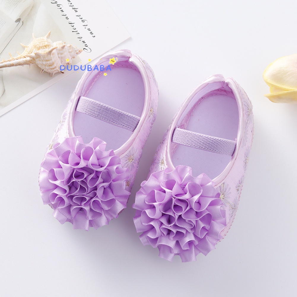 Giày Công Chúa Chống Trượt Đính Hoa Dễ Thương Cho Bé Gái