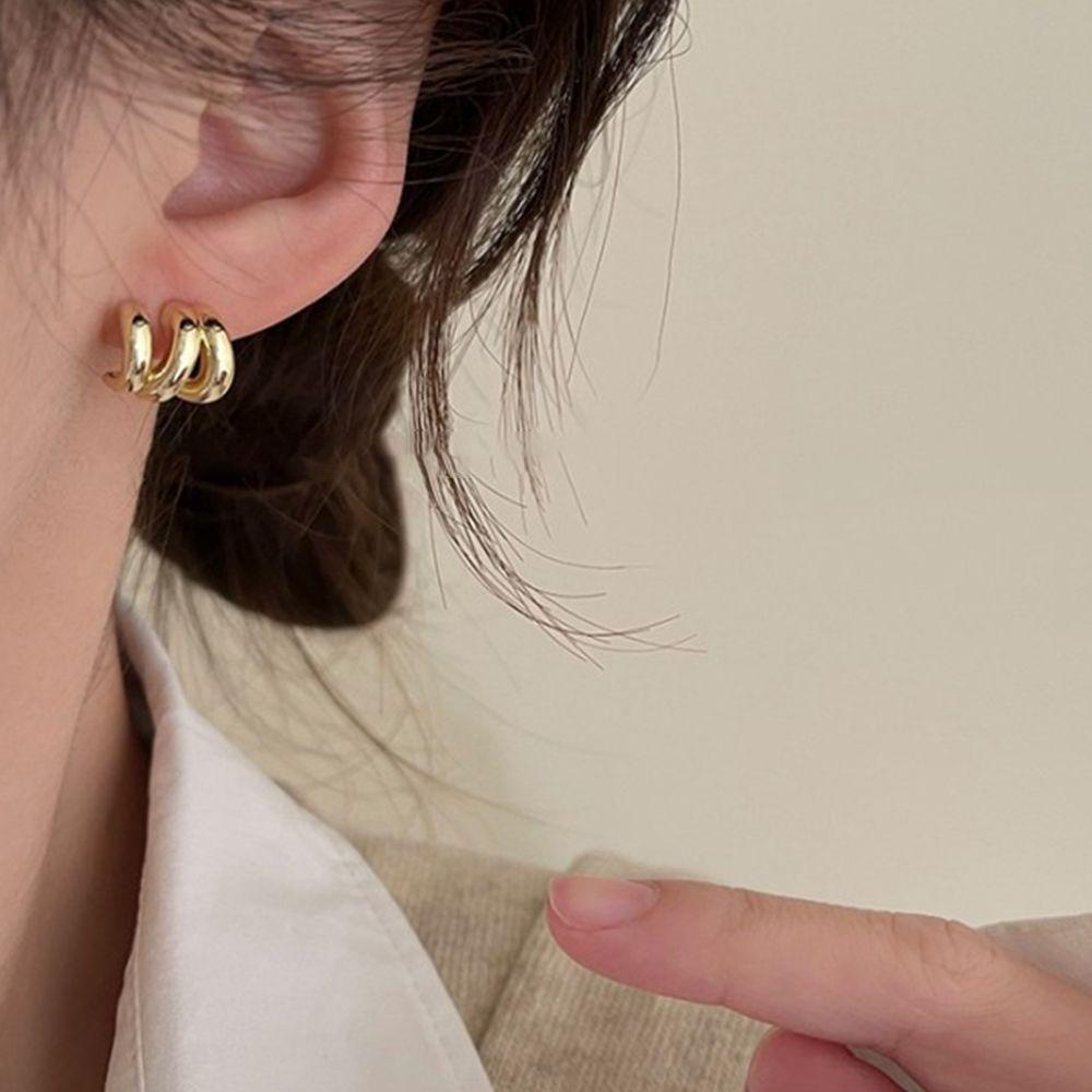 FORBETTER Bông Tai Hình Tròn Đơn Giản Thời Trang Mùa Hè Cho Nữ