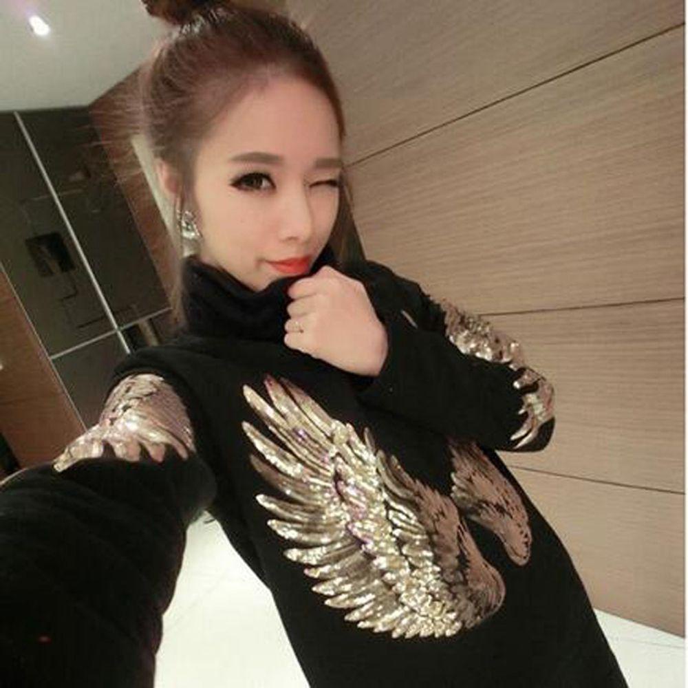 MXGOODS 1 Cặp Miếng Dán Ủi Trang Trí Quần Áo Hình Đôi Cánh Thiên Thần Màu Đen