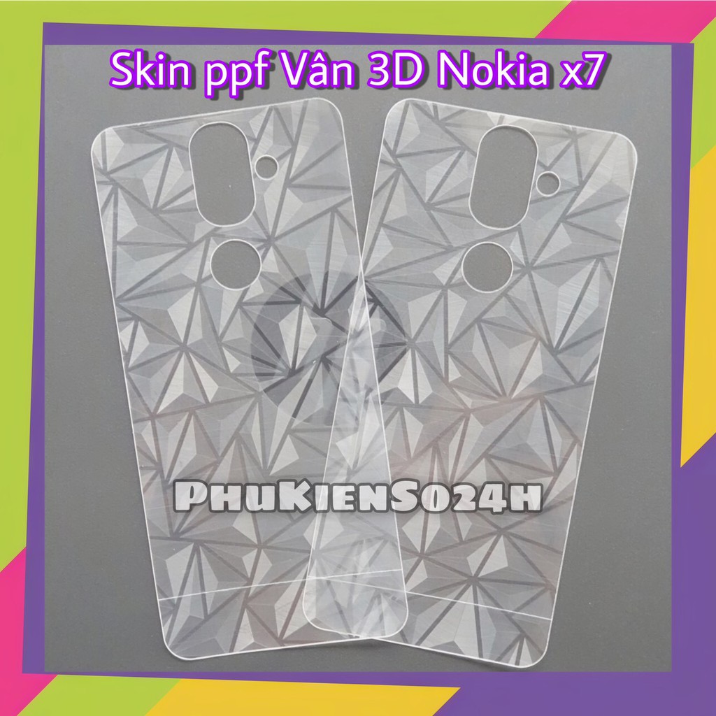 Skin Dán Mặt Sau Lưng Vân 3D cho Nokia X5/5.1plus/X6/6.1plus/x7/7.1plus/8.1 siêu đẹp