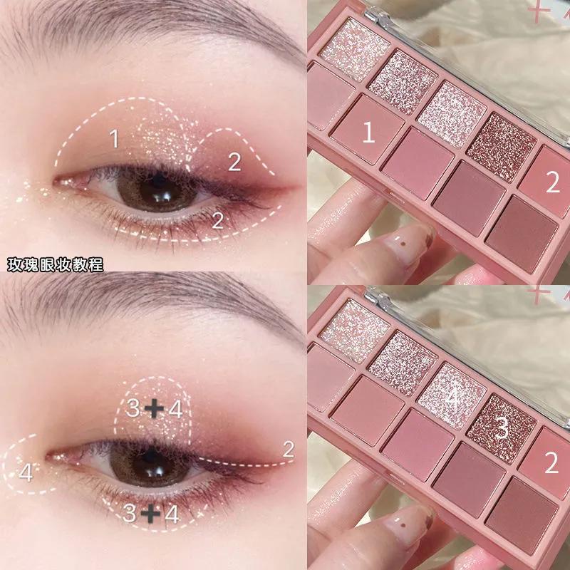 Bảng Phấn Mắt/Má Hồng/Bắt Sáng/Tạo Khối Kháng Nước Mịn Mượt Tông Nhũ/Vàng Ngọc Trai Ngọt Ngào