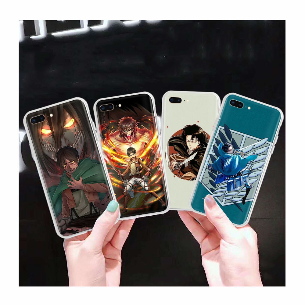 Ốp Điện Thoại Trong Suốt In Hình Anime Attack On Titan Cho Iphone 6s 6 7 8 Plus 5 5s Se 5c 4 4s