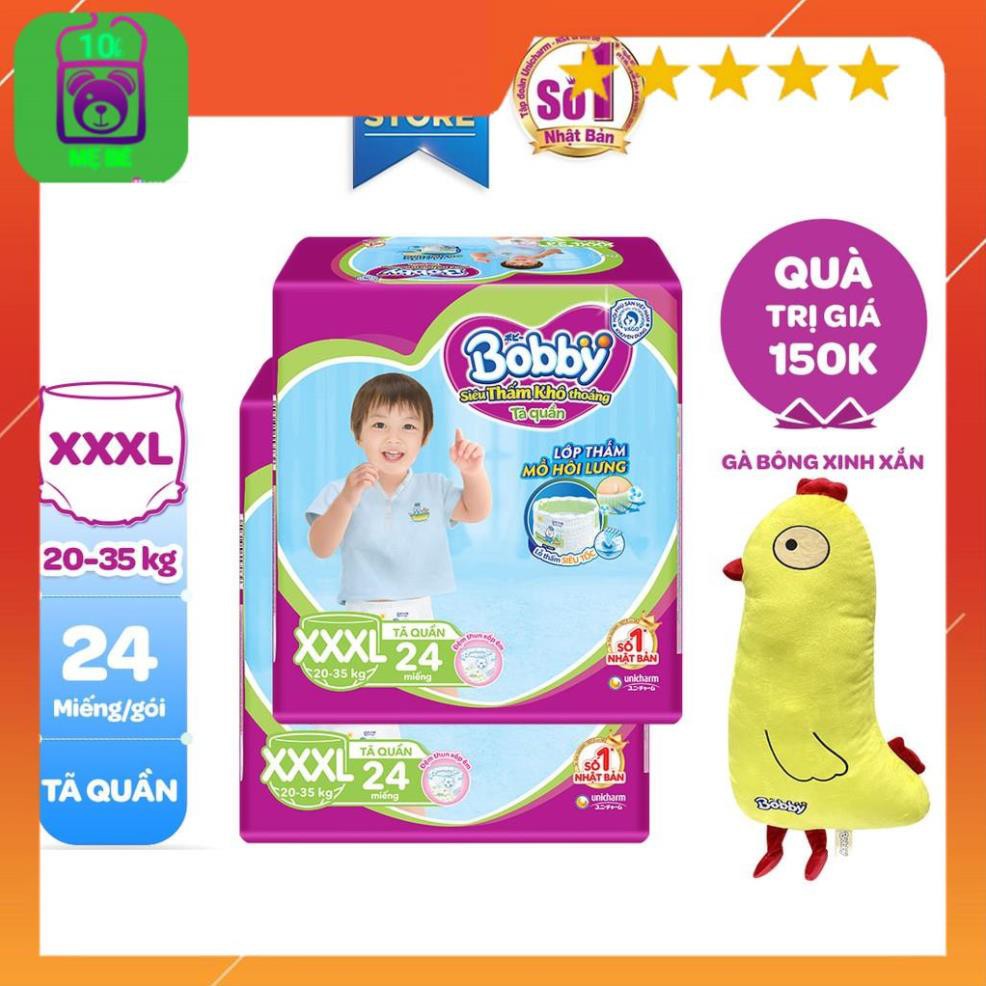 [Tặng Gà bông xinh xắn] Bộ 2 Tã Quần Bobby Siêu Thoáng XXXL24