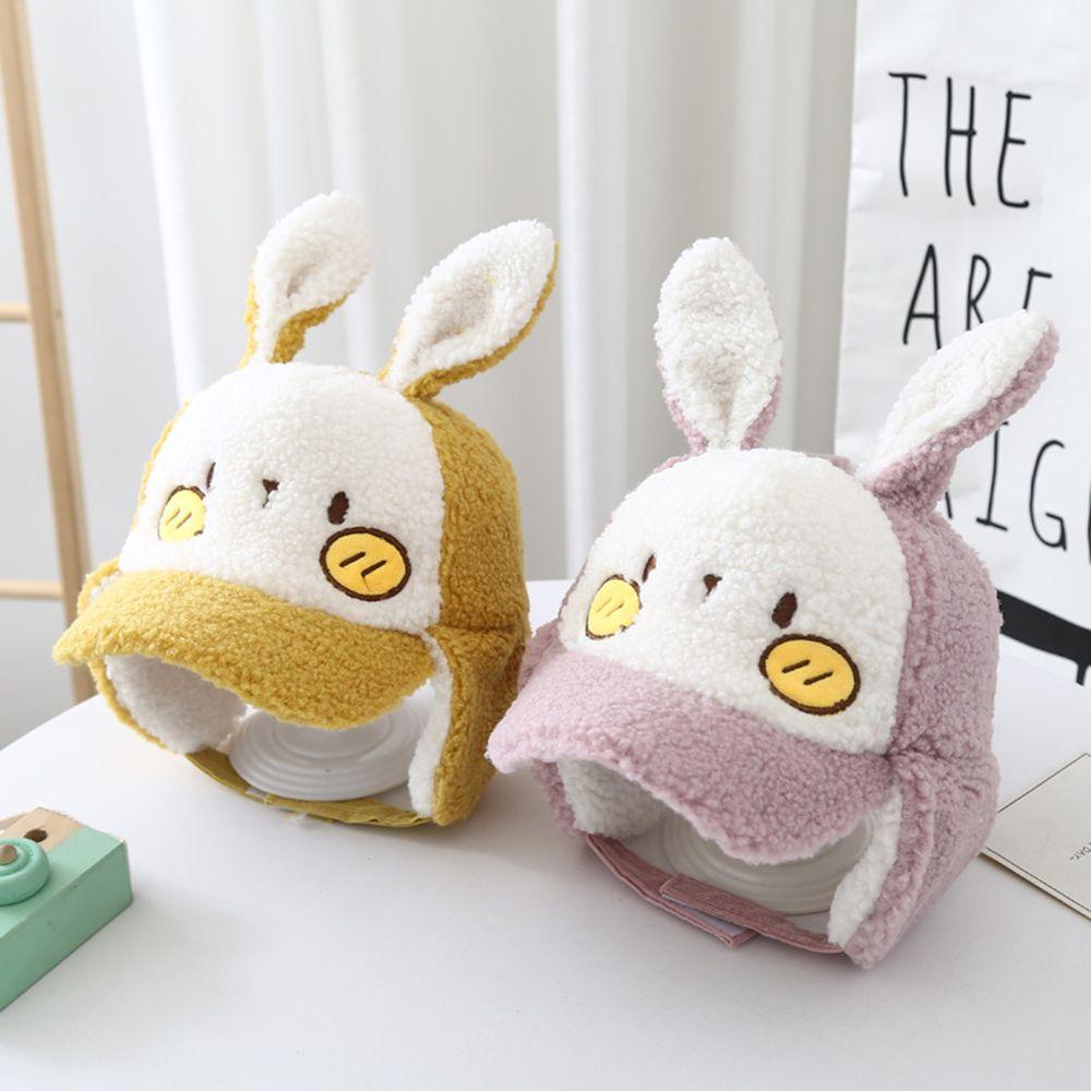 Mũ Lưỡi Trai Vải Cotton Phối Lông Thời Trang Cho Bé 2-5 Tuổi