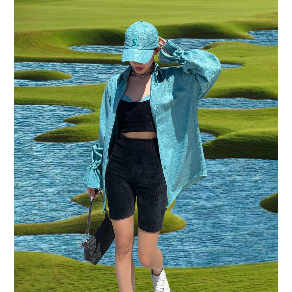 TARTAN – Water Shirt / Dusty Cyan - Áo Sơ Mi Vân Xanh
