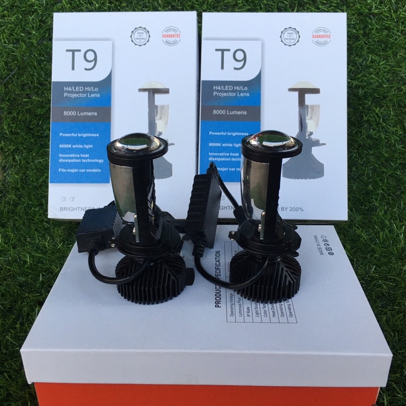 Đèn pha ô tô, xe máy bi cầu mini T9, 35W chân H4 (giá 1 bóng)