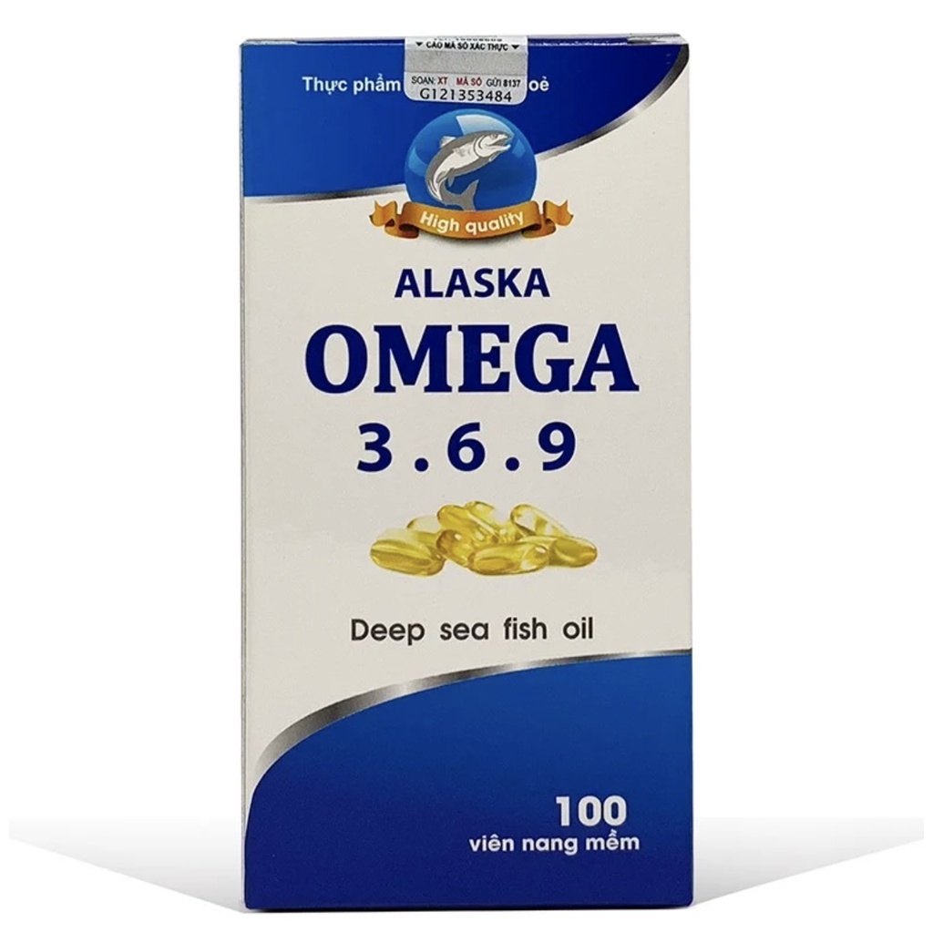 Viên uống dầu cá Omega 369 Alaska – Hỗ trợ tăng cường thị lực cho người lớn và trẻ nhỏ (Lọ 100 viên)