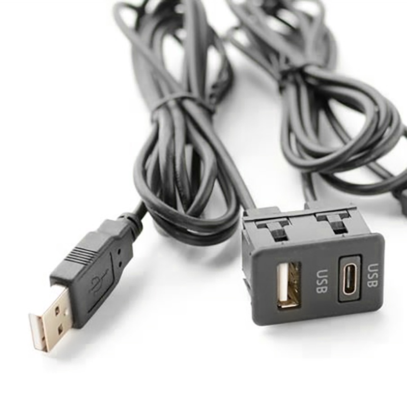 Dây cáp USB chuyển đổi 2 cổng USB Type C 150cm dành cho xe hơi Toyota