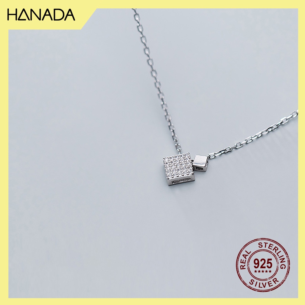 Dây Chuyền Bạc 925 Hanada Vuông Đá 0167 F9