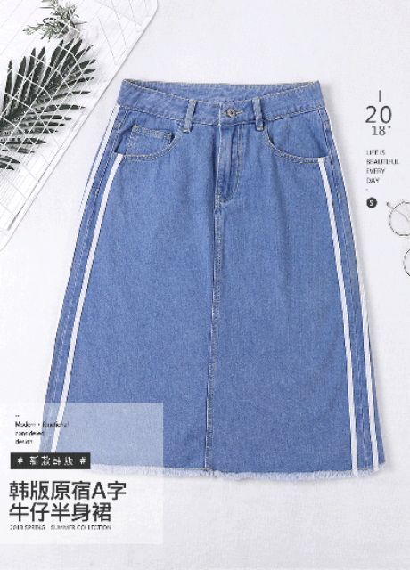 Chân Váy Jeans Sọc 2 Bên Bigsize | BigBuy360 - bigbuy360.vn