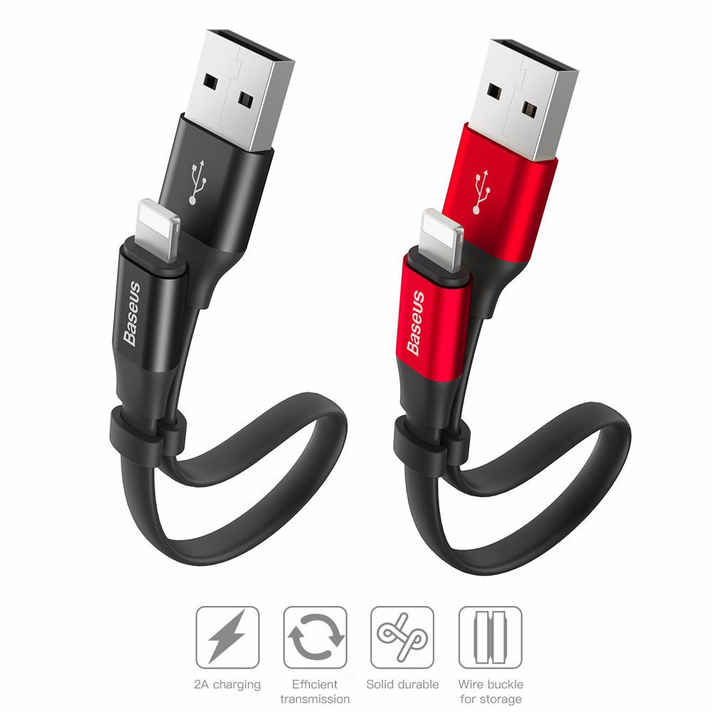 Cáp sạc Baseus truyền dữ liệu dành cho Lightning Portable 23cm (2A, Sạc nhanh, Siêu ngắn, Siêu bền)