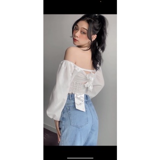 Áo kiểu croptop tay phồng