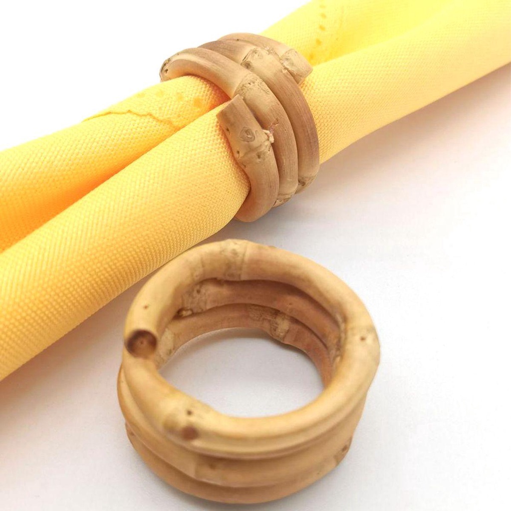 Mocho Vòng Khóa Khăn Ăn Bằng Tre Tự Nhiên Handmade Trang Trí Tiệc Kỳ Nghỉ