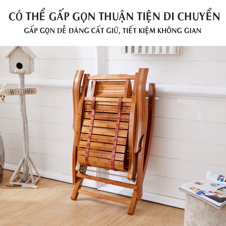 Ghế Tre Tựa Lưng, Ghế Tre Thư Giãn, Bập Bênh, Ghế Tre Ban Công, Có Massage Chân , Ghế Tre Gấp Gọn