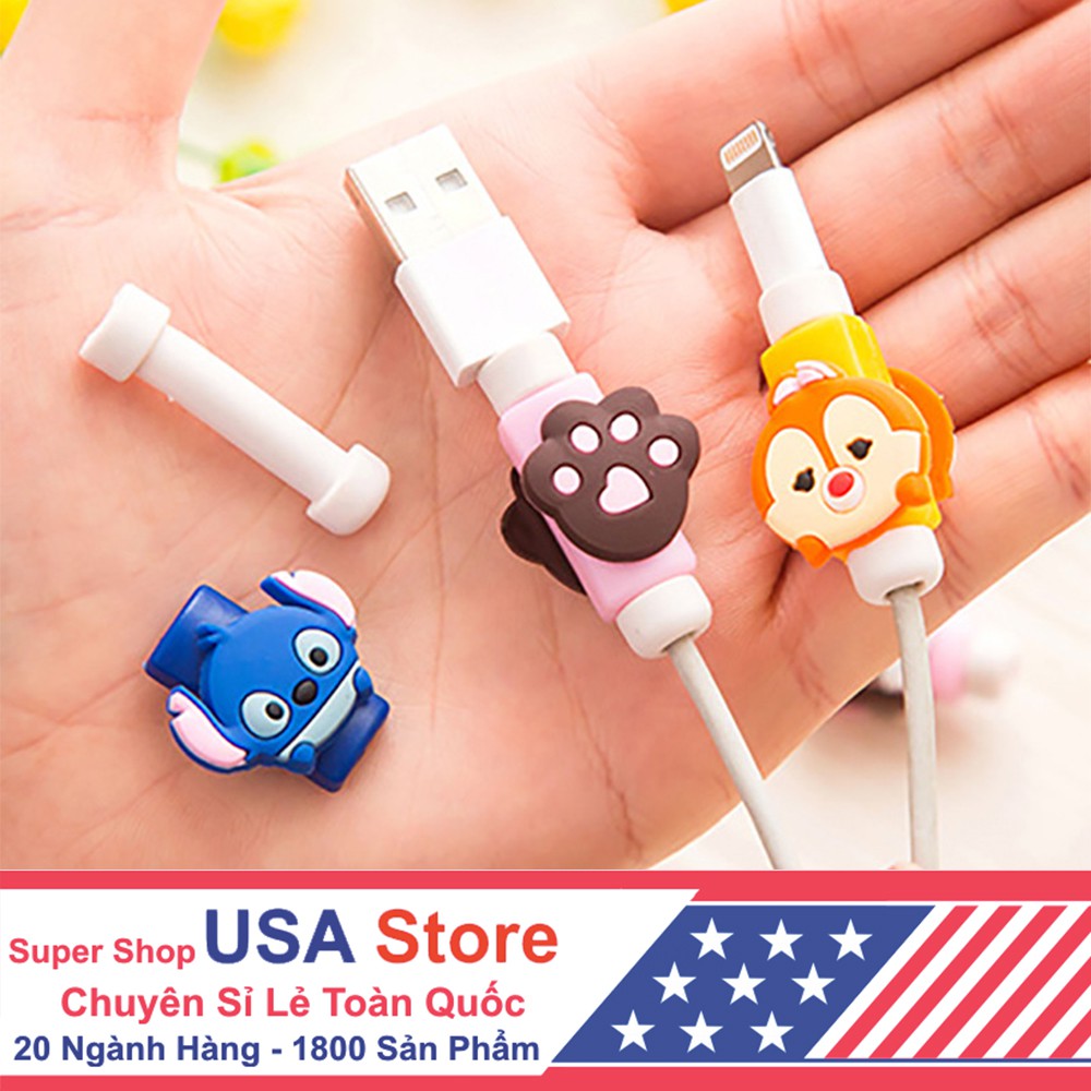 Đầu Nẹp Dây Sạc Hoạt Hình Cute Tránh Gẫy