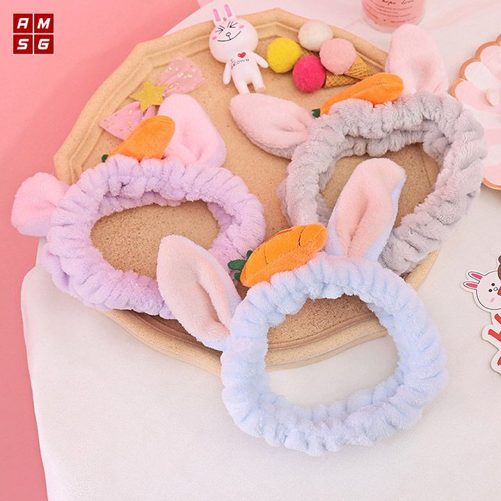 Băng đô turban 3D cà rốt tai thỏ vải nhung xinh xắn Store4girls