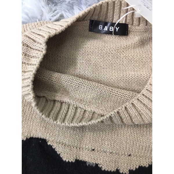 [HÀNG OD]Áo len Sweater Cổ Tròn Dáng Rộng Phối Rách In Hình Gấu Kiểu Hàn Quốc Cá Tính kèm ảnh thât | BigBuy360 - bigbuy360.vn