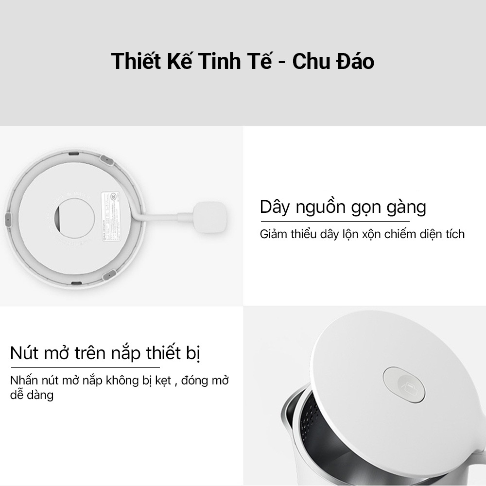Ấm siêu tốc Xiaomi Mijia 1.5L-1800W Thép không gỉ 304 Hàng chính hãng Bình siêu tốc