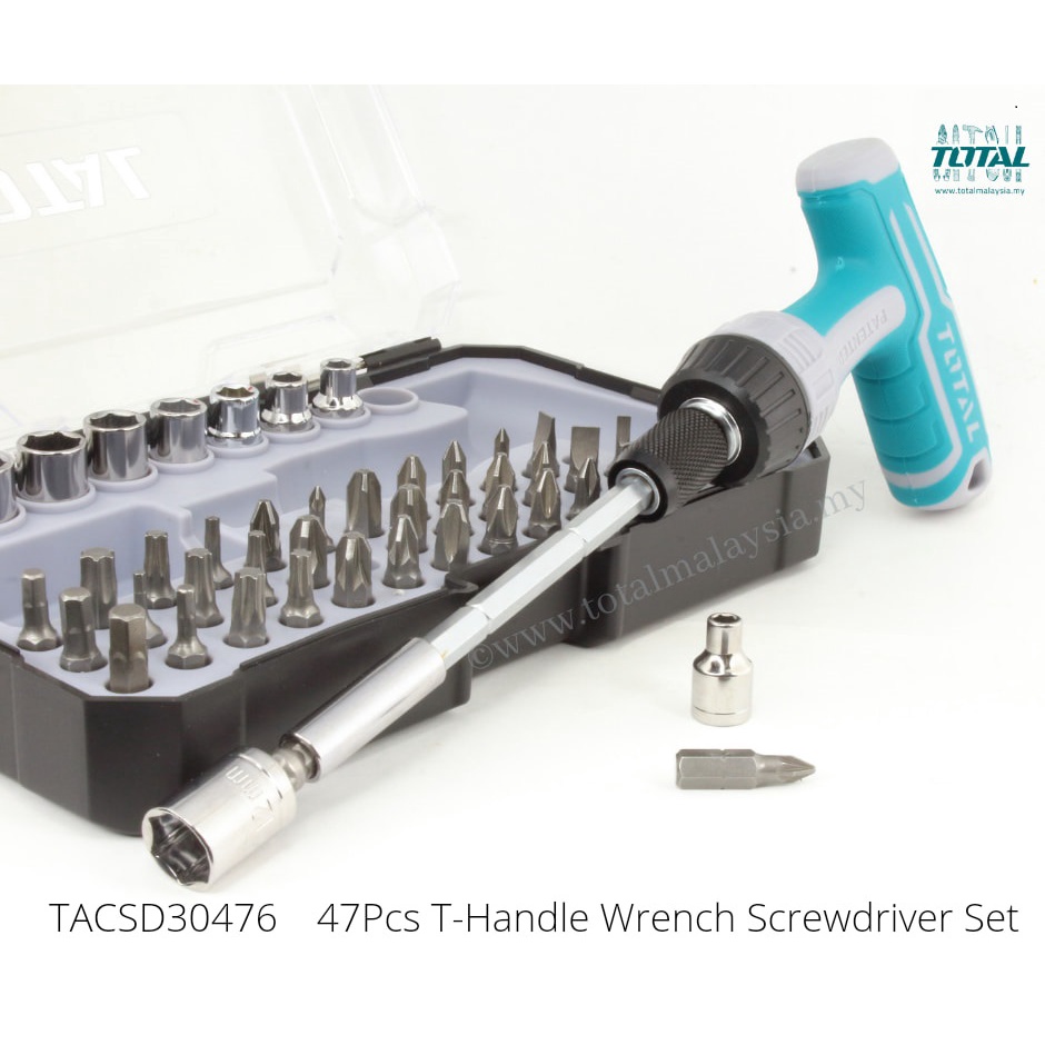 Total TACSD30476 Bộ tua vít tay cầm chữ T 47 chi tiết