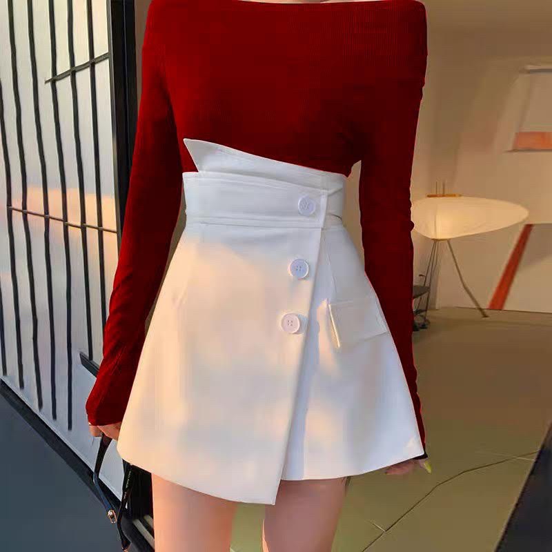 SET ÁO BẸT TAY DÀI +  VAI CHÂN VÁY NÚT