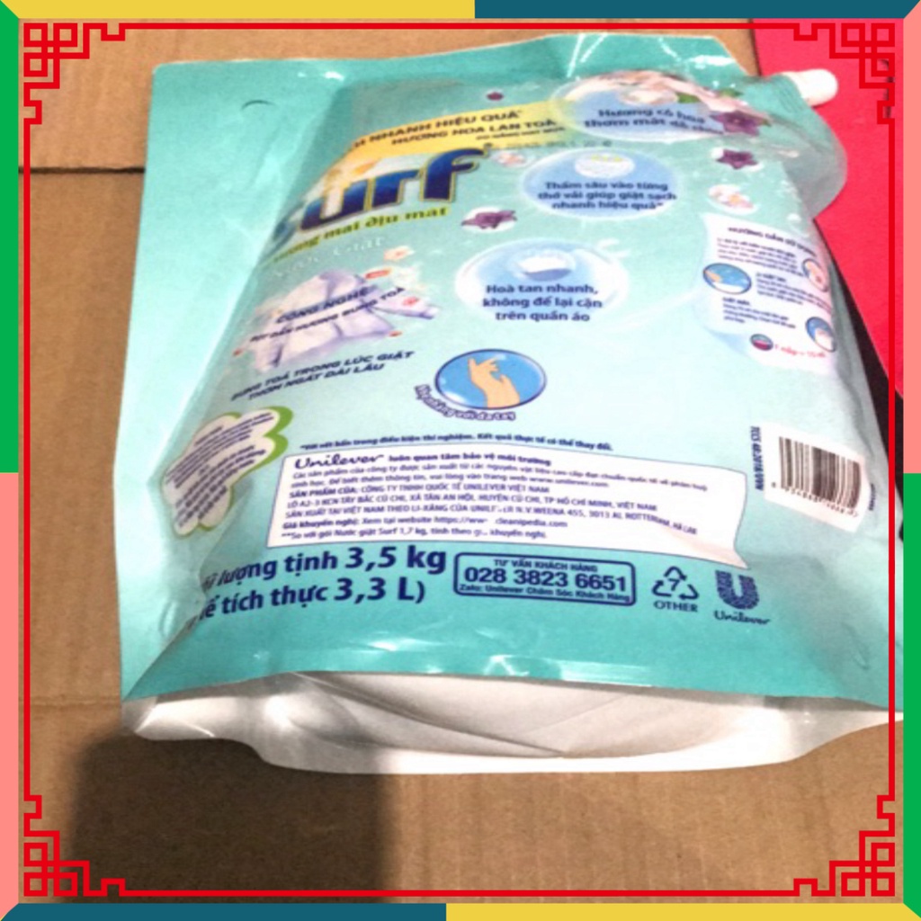 (HOT LIKE) Nước Giặt Surf Túi 3,5kg Hương Hoa Cỏ/Sương Mai