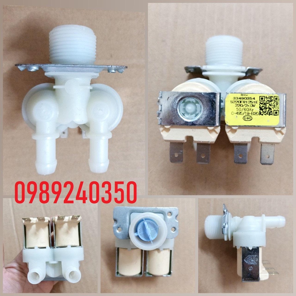 Van cấp nước đôi máy giặt LG, Samsung cửa trước, lồng ngang chính hãng