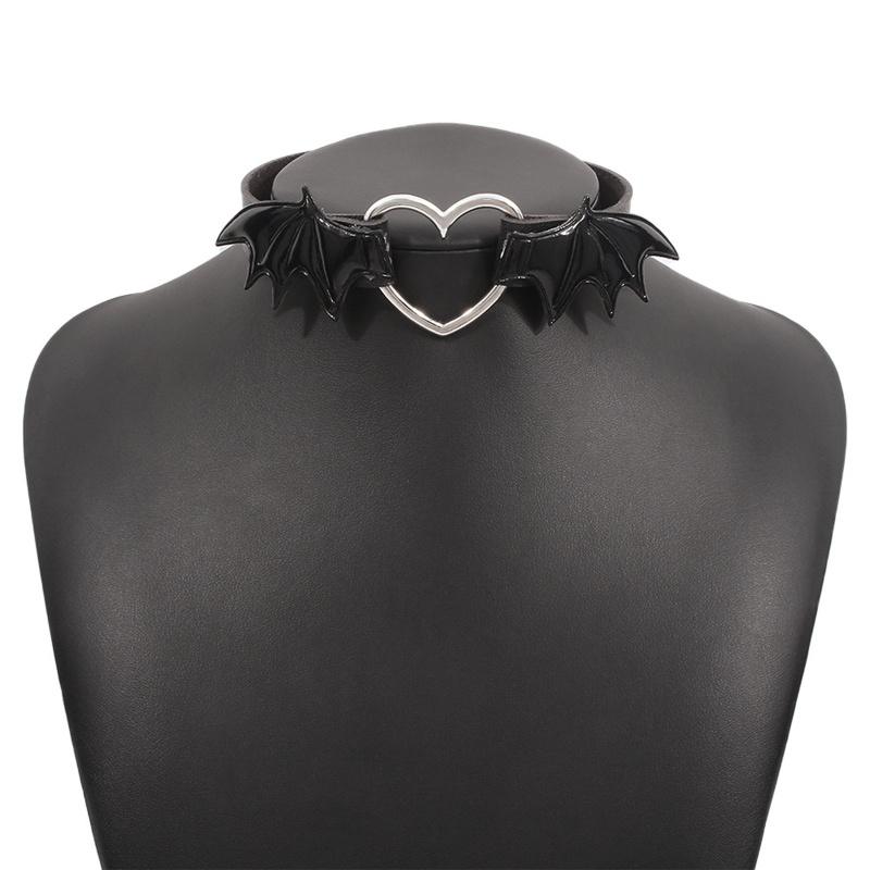 Vòng Cổ Choker Mặt Hình Cánh Trái Tim Phong Cách Harajuku