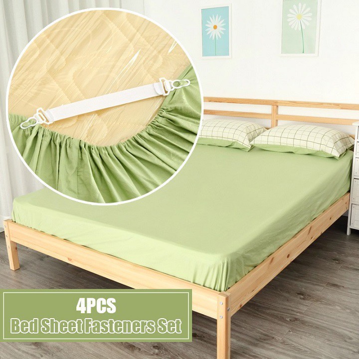 Set 4 Dây Kẹp Chặn Drap Ga Trải Giường, Cố Định 4 Góc Drap Nệm Chắc Chắn Tiện Lợi - MTDDT