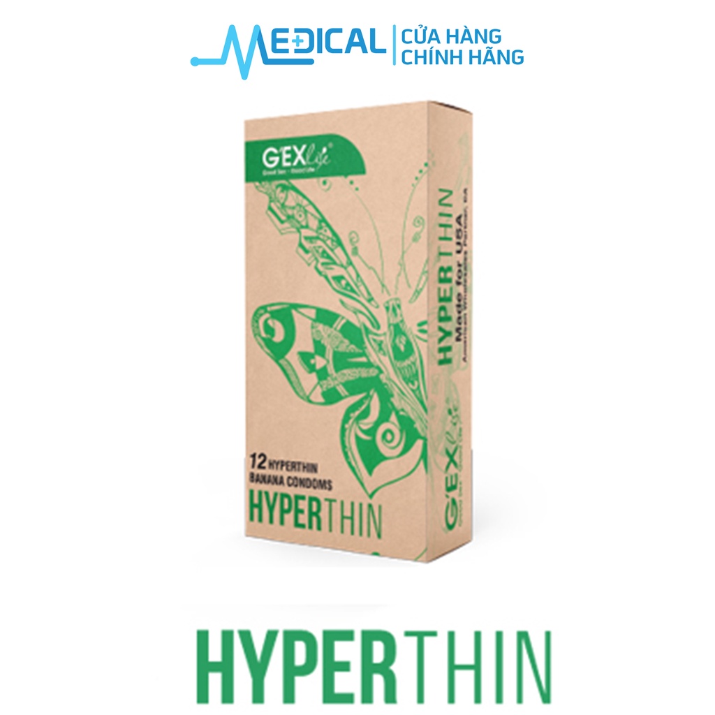 Bao cao su G'EXlife Hyperthin B/12 hương chuối (Hộp 12 chiếc) - MEDICAL