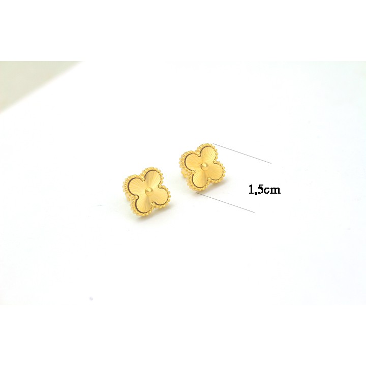 Bông tai nữ tittan cao cấp kiểu hoa 4 cánh siêu đẹp bền màu - Tặng hộp - Đem lại vẻ đẹp quyến rũ cho người đeo