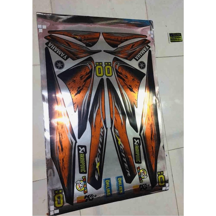 Tem rời ex2006 màu cam chất liệu Crom -- SHIN DECAL 2