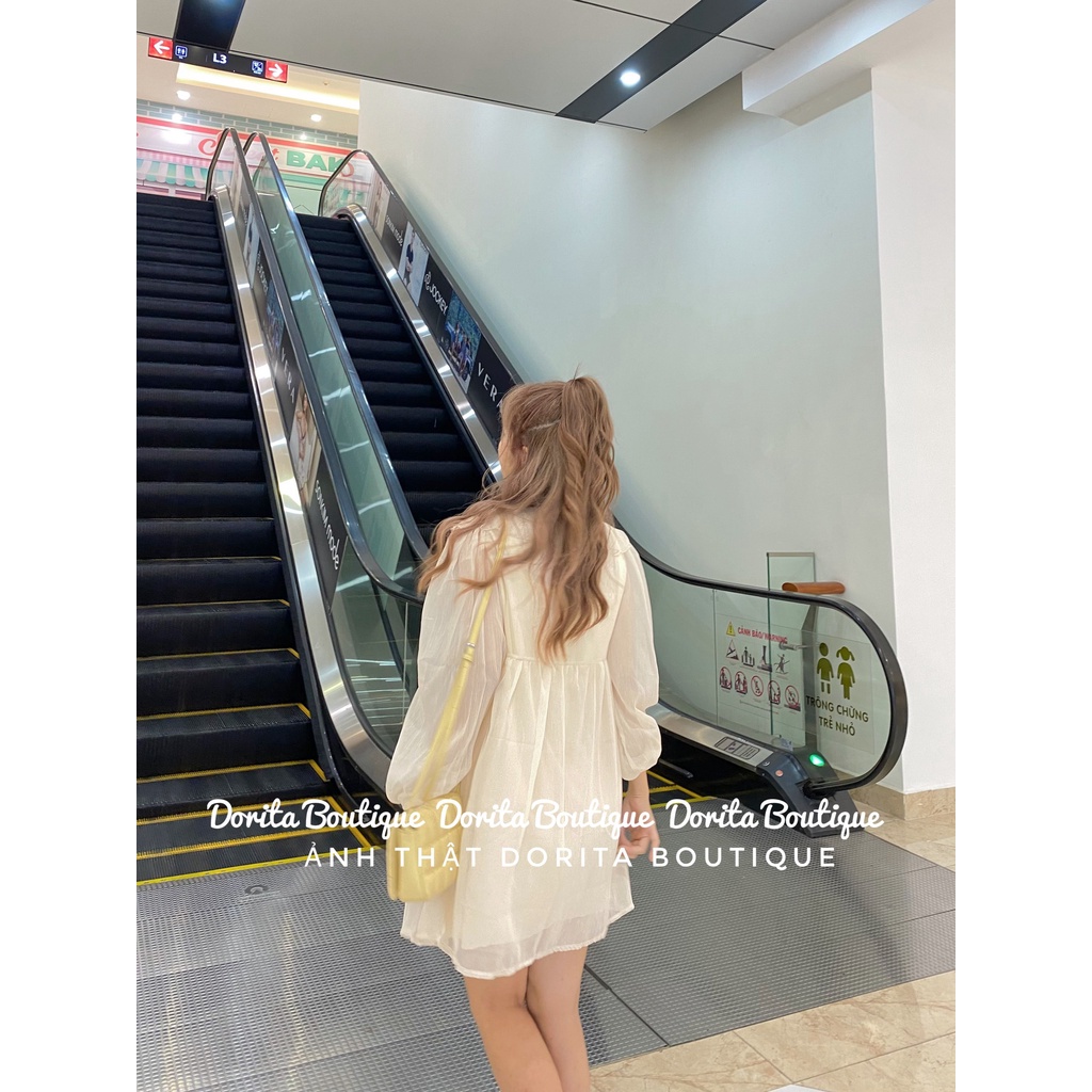 Váy áo babydoll voan tơ viền bèo Hàn Quốc, Váy áo voan tơ bèo rủ tiểu thư - Dorita Boutique