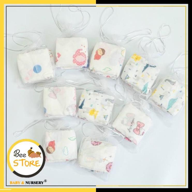 [MỞ KHO SỈ BÁN LẺ] Set 10 khăn sữa sợi tre siêu mềm mại kèm túi lưới cho bé