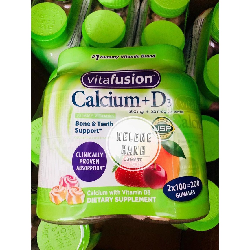[Bill US] Kẹo dẻo Vitamin dành cho người lớn Calcium 500mg Gummy của Mỹ