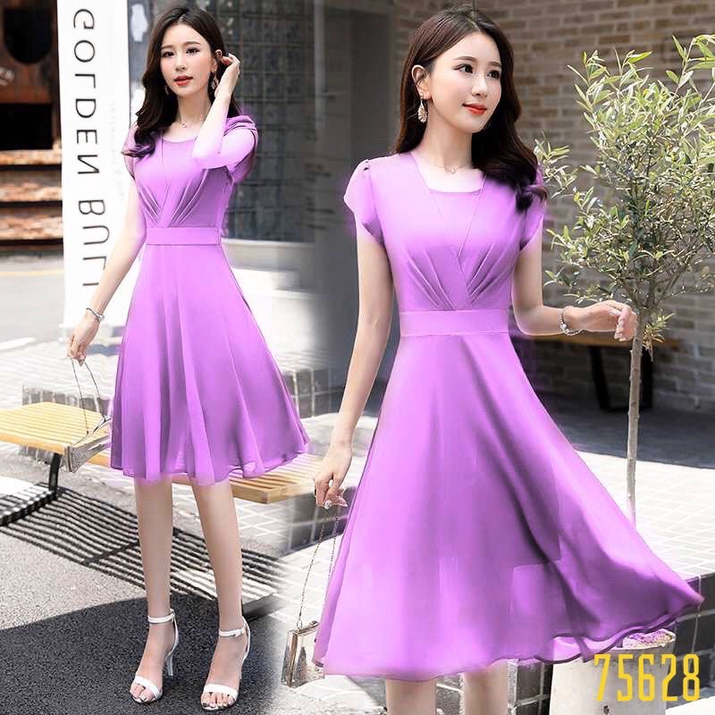 [MẪU ĐẦM HOT] ĐẦM VOAN DÁNG XÒE CAO CẤP CỰC HOT ĐỦ SIZE M L XL 2XL - XƯỞNG ĐẦM THÙY DƯƠNG - 75628