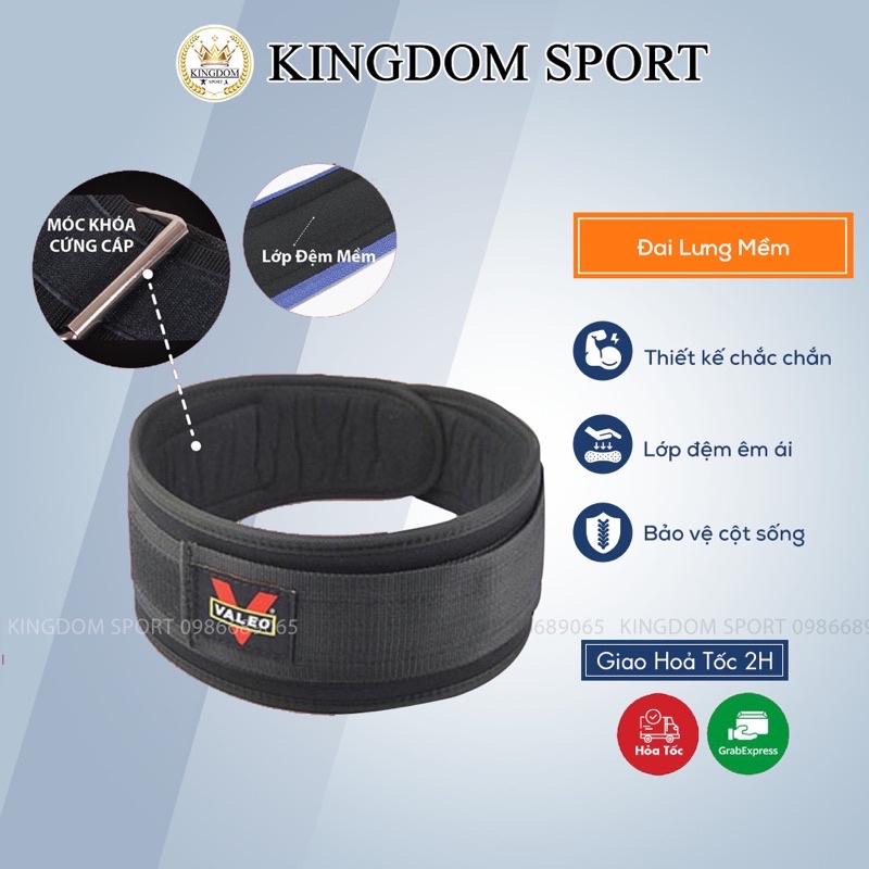 Đai Lưng Mềm Tập GYM Bản Bé Lifting Belt KINGDOM SPORT size S/M/L