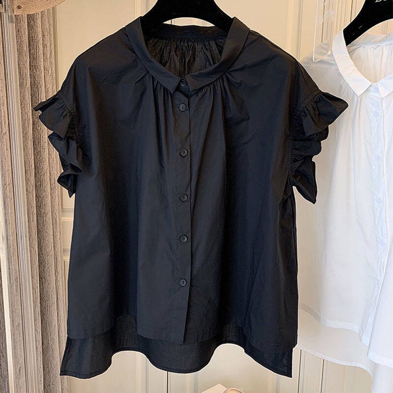 Áo Sơ Mi Cotton Tay Ngắn Dáng Rộng Phong Cách Pháp Thời Trang Mùa Hè 2022