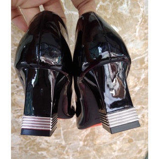Giày cao gót 5cm da bóng  (ảnh thật )