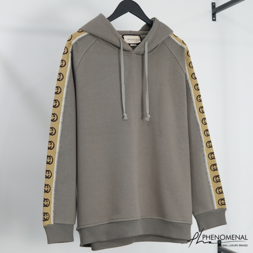 ÁO HOODIE GUCCI INTERLOCKER G STRIPE , HOODIE PHẢN QUANG TAY NAM NỮ UNISEX