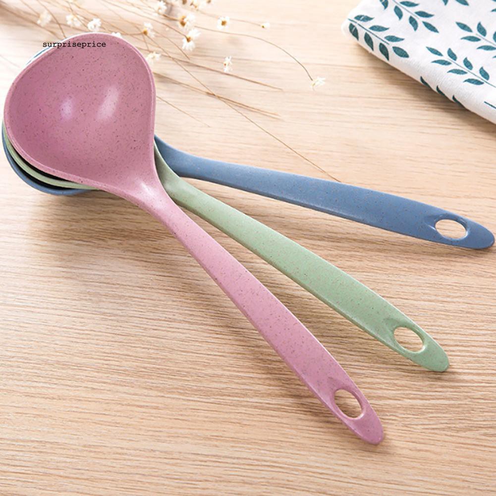 Muỗng múc canh cán dài bằng sợi lúa mì an toàn thực phẩm