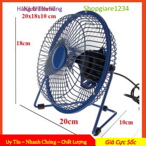 Quạt USB Fan Lồng Sắt Lileng 819, có 3 màu, xoay 360 độ - Chính Hãng Phân Phối 100%, Full Box